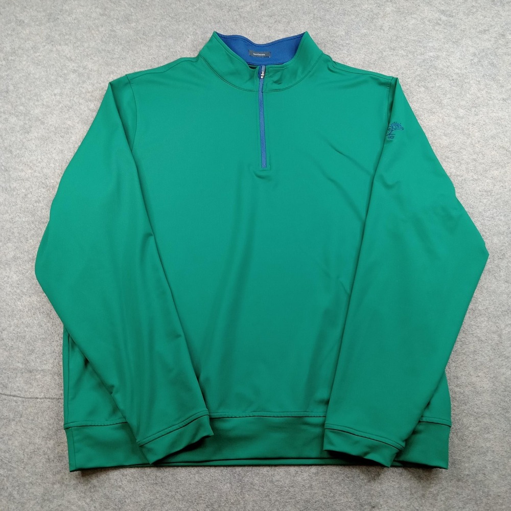 Turtleson Pullover Mens 2XL Green 1/4 Zip Long Sleeve Golf Stretch‎ Athletic Top